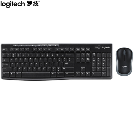 罗技（Logitech）MK270 无线键鼠套装 游戏办公键鼠套装 全尺寸 带无线2.4G接收器 黑色