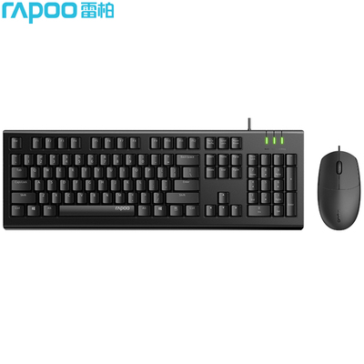 【联盟】雷柏（Rapoo） X125S有线键鼠套装 办公键盘鼠标套装 防泼溅 电脑键盘 笔记本键盘 黑色